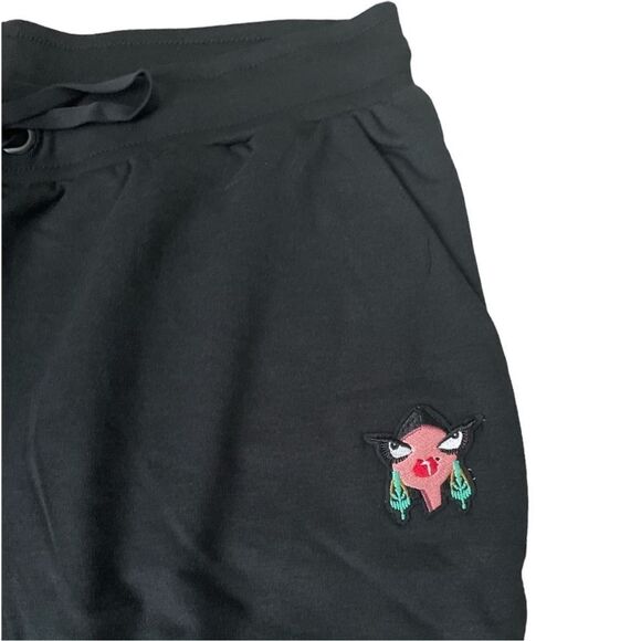 Badgley Mischka Black Joggers Lounge Pants Original Artwork 3X New - Picture 3 of 4